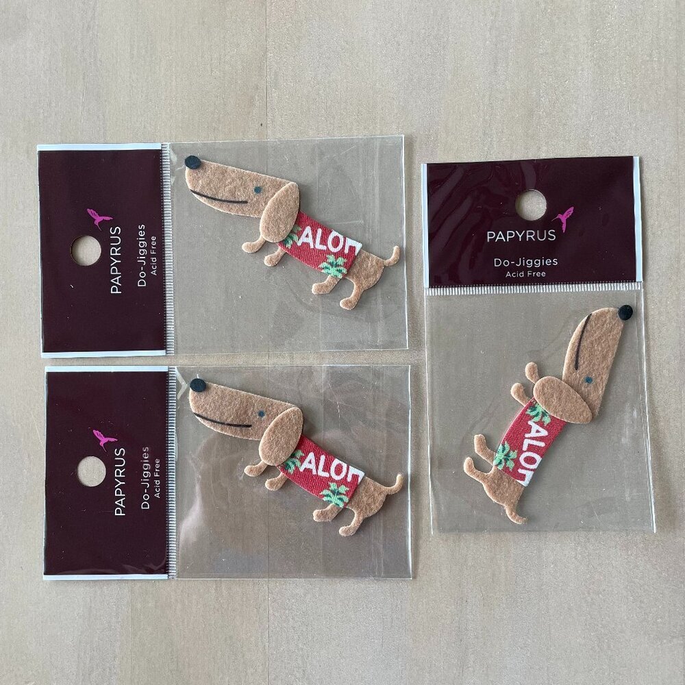 Papyrus Do-Jiggies Acid Free Hawaiian Aloha Dachshund‎ Weiner Stickers